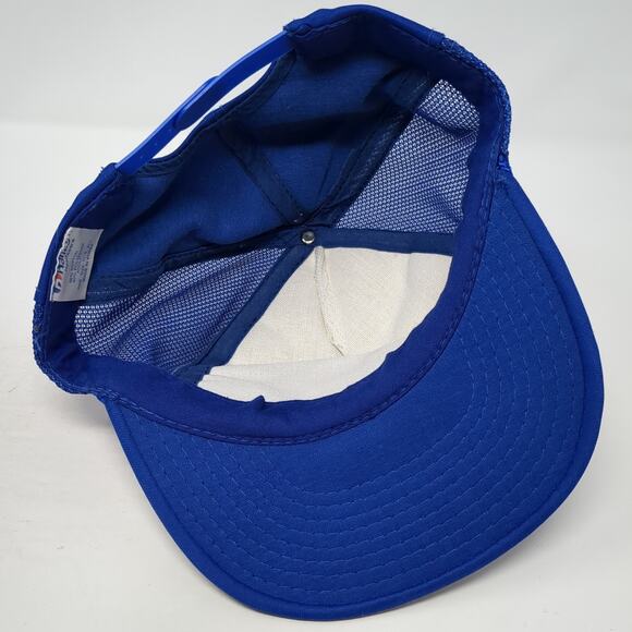 Longacres Snapback Trucker Hat Blue One Size Outdoor Rope Printed Hanes Headwear - Picture 7 of 9